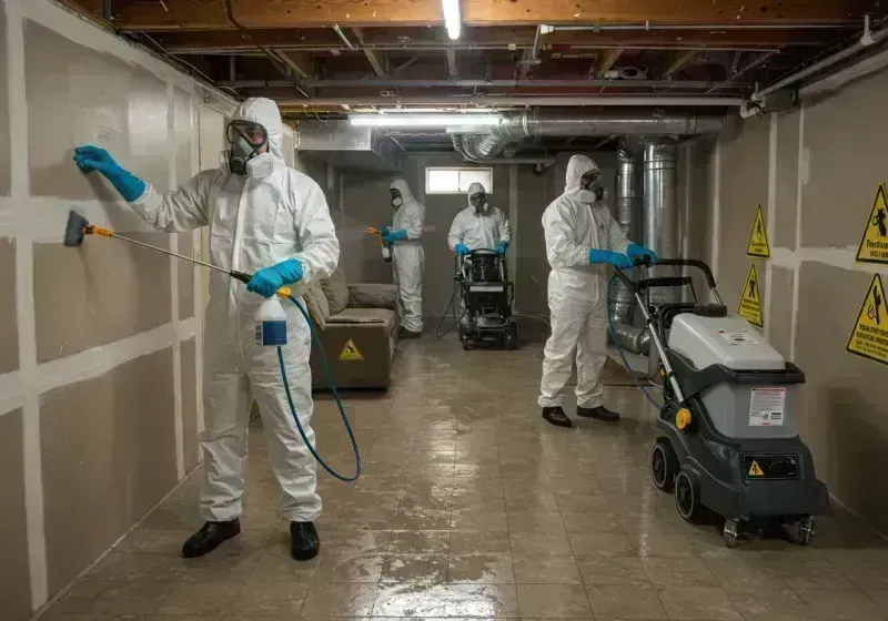 Basement Moisture Removal and Structural Drying process in Elfers, FL